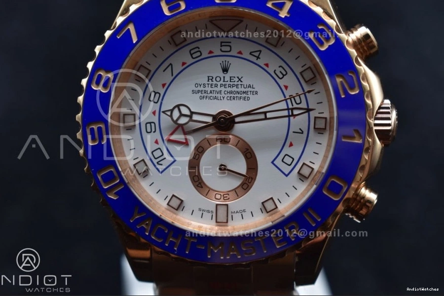 TopPick II on RG Edition GMF Bracelet 1:1 YachtMaster Blue RG A Best 1223 Ceramic 116685 1021